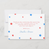 Red White en Due 4th of July Patriottisch Dank U w Bedankkaart (Achterkant)