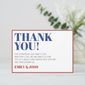 Red White en Due 4th van juli Patriottisch Bedankkaart (Staand voorkant)