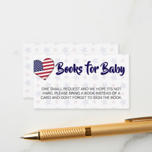 Red White en Due Book Request Baby shower Informatiekaartje