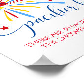 Red White en Due Pacifier Hunt Baby shower Game Poster (Hoek)