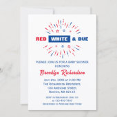 Red White en Due Patriotic Baby shower 4 juli Kaart (Voorkant)