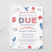Red White en due patriottic Virtual Baby shower Kaart (Voorkant)