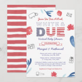 Red White en due patriottic Virtual Baby shower Kaart (Voorkant / Achterkant)