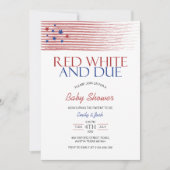 Red White en Due USA Flag Baby shower Kaart (Voorkant)