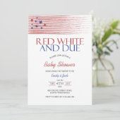 Red White en Due USA Flag Baby shower Kaart (Staand voorkant)