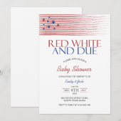 Red White en Due USA Flag Baby shower Kaart (Voorkant / Achterkant)