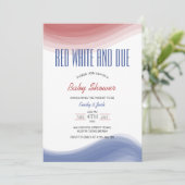 Red White en Due USA Flag Waterverf Kaart (Staand voorkant)