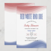 Red White en Due USA Flag Waterverf Kaart (Voorkant / Achterkant)