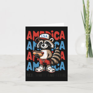 Red White en Feral Funny Raccoon 4 juli deel Kaart