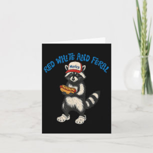 Red White en Feral Funny Raccoon 4 juli deel Kaart