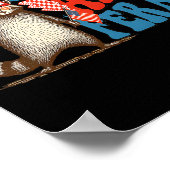 Red White en Feral Funny Trump Raccoon 4th of Jul Poster (Hoek)