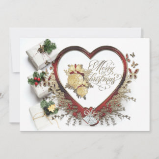 Red White en Green Modern Victoriaans kerst Feestdagenkaart