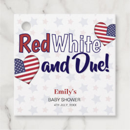 Red White en het Patriottisch Baby shower van 4 ju Bedankjes Labels