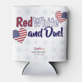 Red White en het Patriottisch Baby shower van 4 ju Blikjeskoeler (Voorkant)