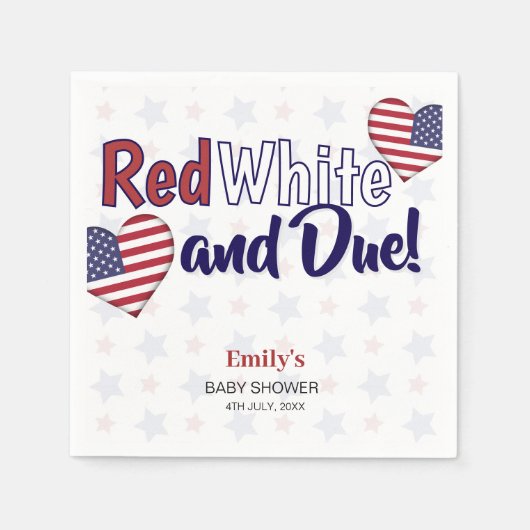 Red White en het Patriottisch Baby shower van 4 ju Servet (Voorkant)