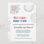 Red, White en I DO Bridal Shower Invitation Kaart (Voorkant / Achterkant)
