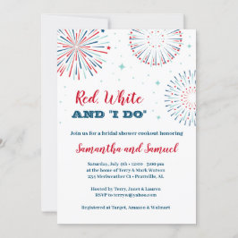 Red, White en I DO Bridal Shower Invitation Kaart