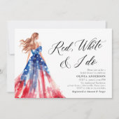 Red White en I Do Bride 4 juli Vrijgezellenfeest Kaart (Voorkant)