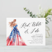 Red White en I Do Bride 4 juli Vrijgezellenfeest Kaart (Staand voorkant)