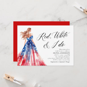Red White en I Do Bride 4 juli Vrijgezellenfeest Kaart