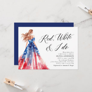 Red White en I Do Bride 4 juli Vrijgezellenfeest Kaart