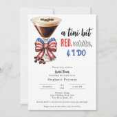 Red White en I Do Espresso Martini Vrijgezellenfee Kaart (Voorkant)