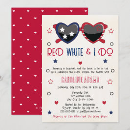 Red White en I Do Heart Zonnebril Vrijgezellenfees Kaart