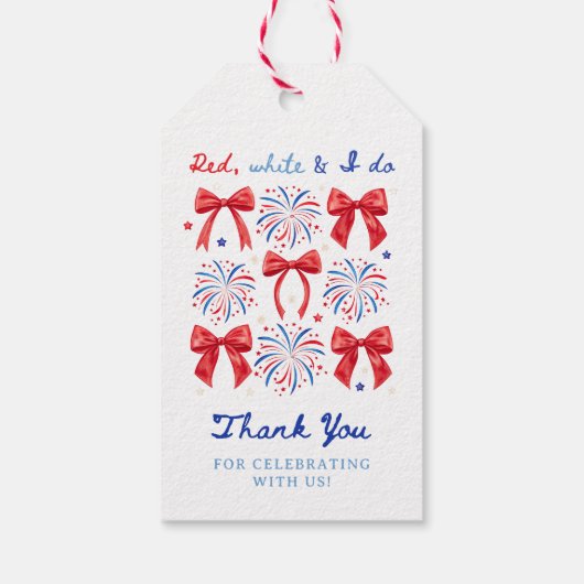 Red White en ik doen 4 juli Bachelorette Favors Cadeaulabel (Achterkant)