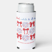 Red White en ik doen 4 juli Bachelorette Seltzer Blikjeskoeler (Seltzer Voorkant)
