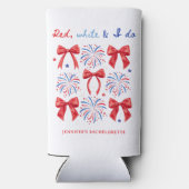 Red White en ik doen 4 juli Bachelorette Seltzer Blikjeskoeler (Achterkant)
