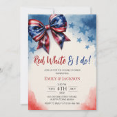 Red White en ik doen 4 juli Bow Vrijgezellenfeest Kaart (Voorkant)