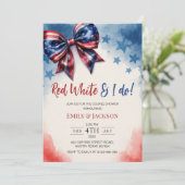 Red White en ik doen 4 juli Bow Vrijgezellenfeest Kaart (Staand voorkant)