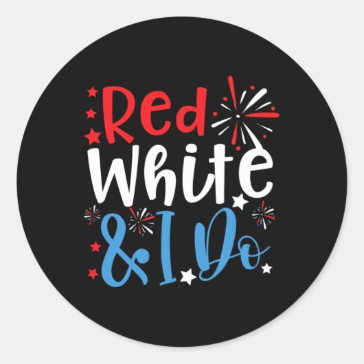Red White en ik doen 4 juli Chelorette Patrioti Ronde Sticker (Voorkant)