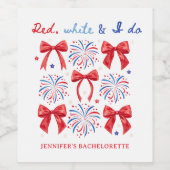 Red White en ik doen 4 juli Vrijgezellenfeest Wijn Etiket (Enkel label)