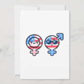 Red White en ik doen 4th of July Gender Reveal Kaart (Achterkant)