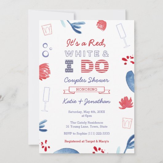 Red White en ik doen Bachelorette Party Vrijgezell Kaart (Voorkant)