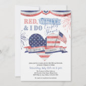 Red White en ik doen een  couple Shower Kaart (Voorkant)