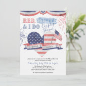 Red White en ik doen een  couple Shower Kaart (Staand voorkant)