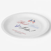 Red White en ik doen een patriottische bruiloft op Papieren Bordje (Gekanteld)