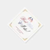 Red White en ik doen een patriottische bruiloft op Servet (Hoek)