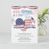 Red White en ik doen een verlovingspartij Kaart (Staand voorkant)