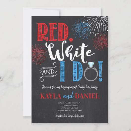 Red White en ik doen uitnodiging van de Partij van (Voorkant)