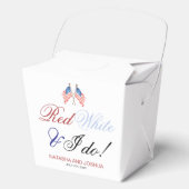Red White en ik doen USA Patriotic Wedding Bedankdoosjes (Voorkant)