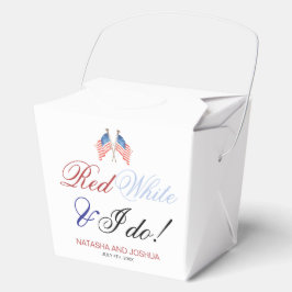 Red White en ik doen USA Patriotic Wedding Bedankdoosjes