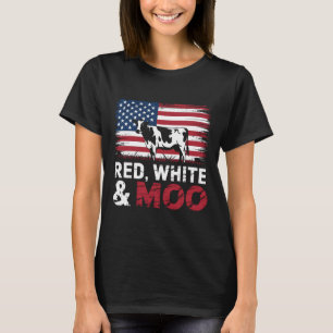 Red White en Moo _ Patriottische Koe Amerikaanse v T-shirt