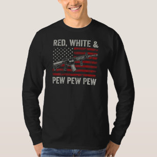 Red White en Pew Patriotic Pro Pistool Ar15 Rifle T-shirt
