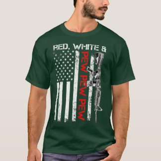 Red White en Pew Patriotic Pro Pistool AR15 Rifle  T-shirt