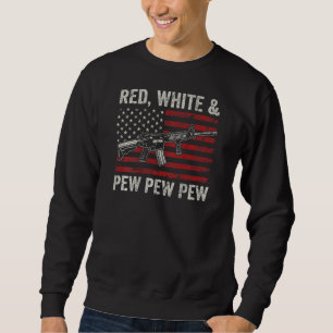 Red White en Pew Patriotic Pro Pistool Ar15 Rifle Trui