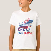Red White en Rawr 4 juli Dinosaur Kind T-shirt (Voorkant)