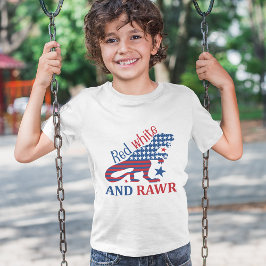 Red White en Rawr 4 juli Dinosaur Kind T-shirt